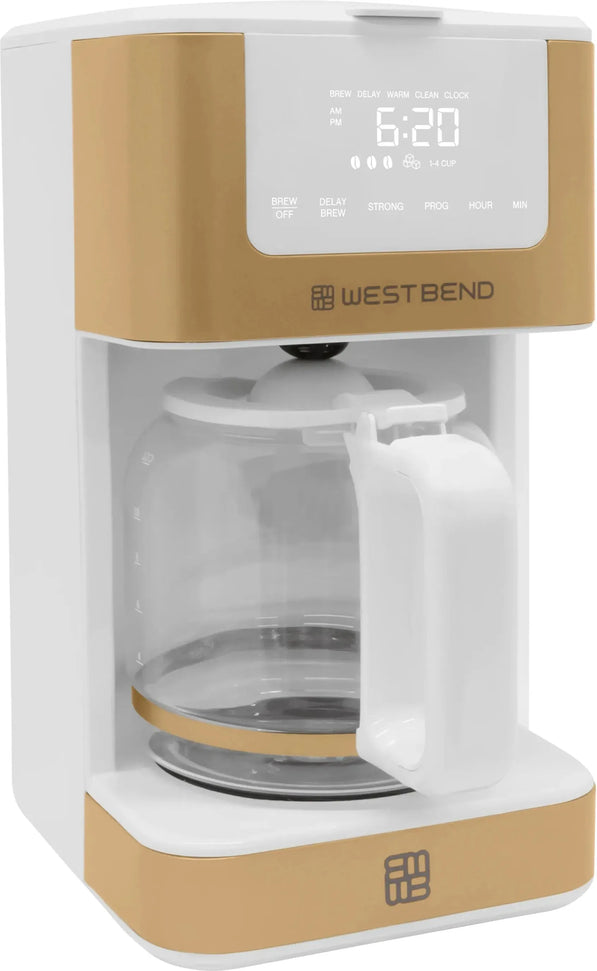 West Bend - 12-Cup White-Gold Hot & Iced Coffee Maker - CMWB12WG13