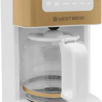 West Bend - 12-Cup White-Gold Hot & Iced Coffee Maker - CMWB12WG13