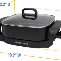 West Bend - 12" Electric Skillet with Non-Stick Coating - SKWB12BK13
