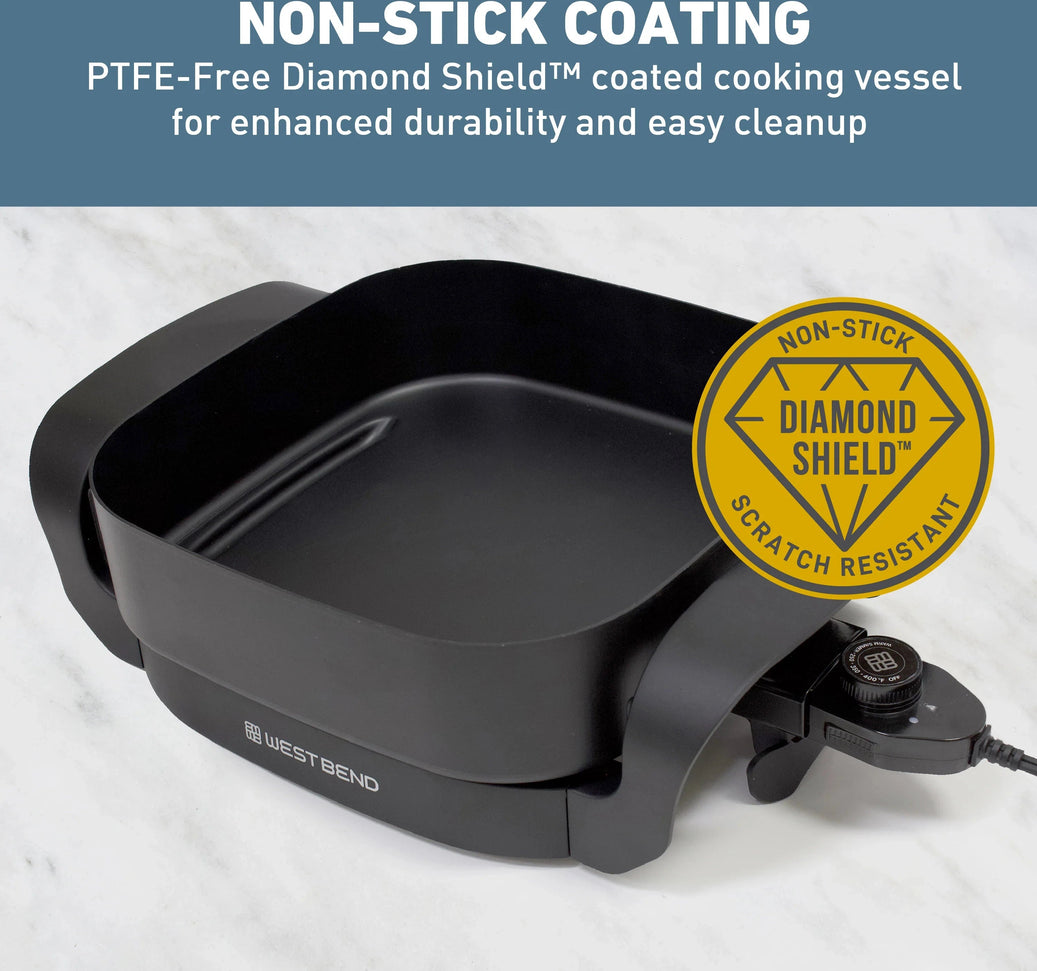 West Bend - 12" Electric Skillet with Non-Stick Coating - SKWB12BK13