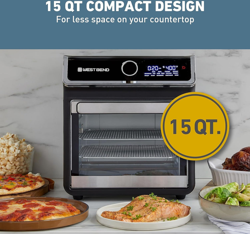 West Bend - 15 QT Black Air Fryer Oven with 16 Presets - AFWB15BK13