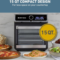 West Bend - 15 QT Black Air Fryer Oven with 16 Presets - AFWB15BK13