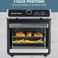 West Bend - 15 QT Black Air Fryer Oven with 16 Presets - AFWB15BK13
