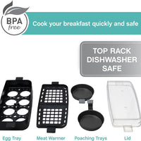 West Bend - 2-Slice Black Toaster with Egg Cooker and Meat Warmer - 78500