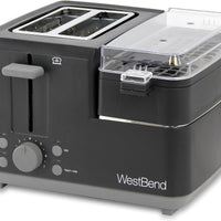West Bend - 2-Slice Black Toaster with Egg Cooker and Meat Warmer - 78500