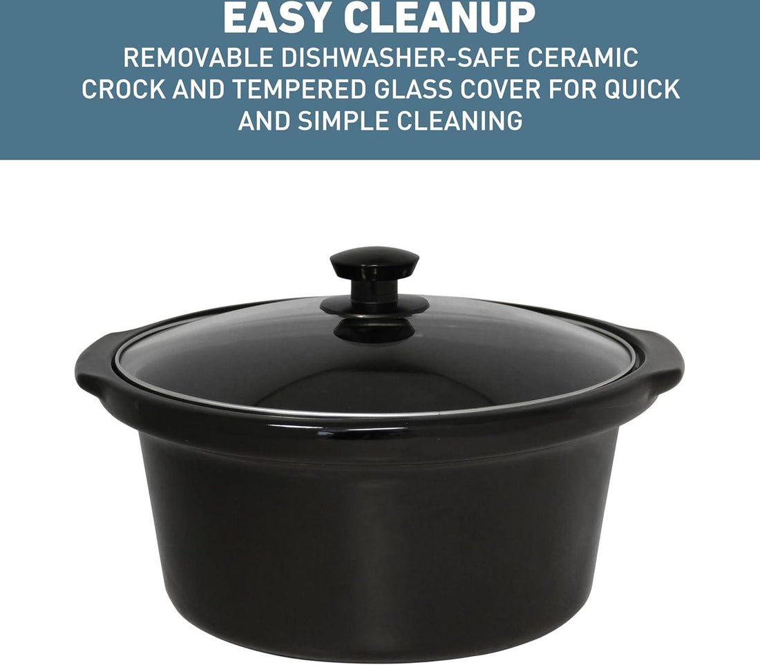 West Bend - 6 QT Ceramic Black Manual Slow Cooker - SCWB6QPTBK13