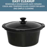 West Bend - 6 QT Ceramic Black Manual Slow Cooker - SCWB6QPTBK13