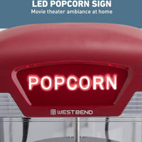 West Bend - 4 QT Red Theater Crazy Popcorn Machine - PCWBTCRD13