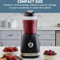 West Bend - 48 Oz Glass Jar Black Multi-Function Blender with Travel Cup - BLWB48BK13