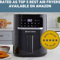 West Bend - 5 QT Air Fryer with 10 Presets - AFWB5QBK13