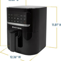 West Bend - 5 QT Air Fryer with 10 Presets - AFWB5QBK13