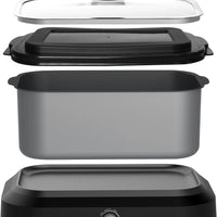 West Bend - 5 QT Black & Silver Versatility Slow Cooker with Tote Travel Bag - 87905