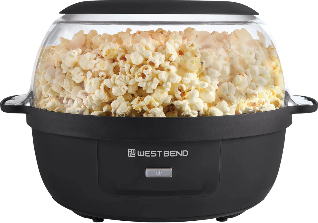 West Bend - 6 QT Black Stir-Crazy Oil Popcorn Popper Machine - PCWBSCBK13