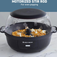 West Bend - 6 QT Black Stir-Crazy Oil Popcorn Popper Machine - PCWBSCBK13