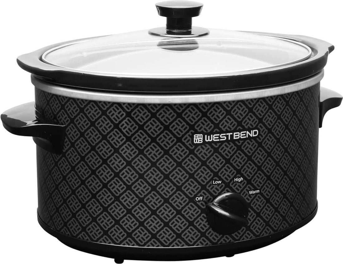 West Bend - 6 QT Ceramic Black Manual Slow Cooker - SCWB6QPTBK13