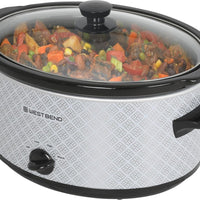 West Bend - 6 QT Ceramic Silver Manual Slow Cooker - SCWB6QPTSV13
