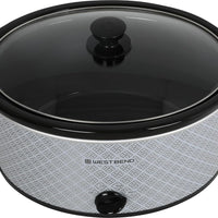West Bend - 6 QT Ceramic Silver Manual Slow Cooker - SCWB6QPTSV13