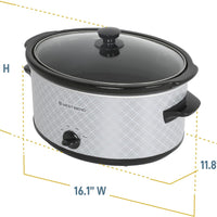 West Bend - 6 QT Ceramic Silver Manual Slow Cooker - SCWB6QPTSV13