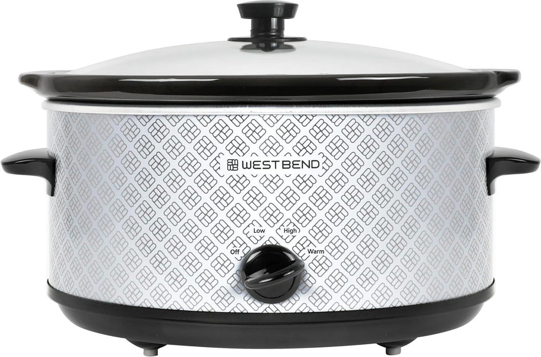 West Bend - 6 QT Ceramic Silver Manual Slow Cooker - SCWB6QPTSV13