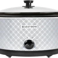 West Bend - 6 QT Ceramic Silver Manual Slow Cooker - SCWB6QPTSV13