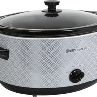 West Bend - 6 QT Ceramic Silver Manual Slow Cooker - SCWB6QPTSV13