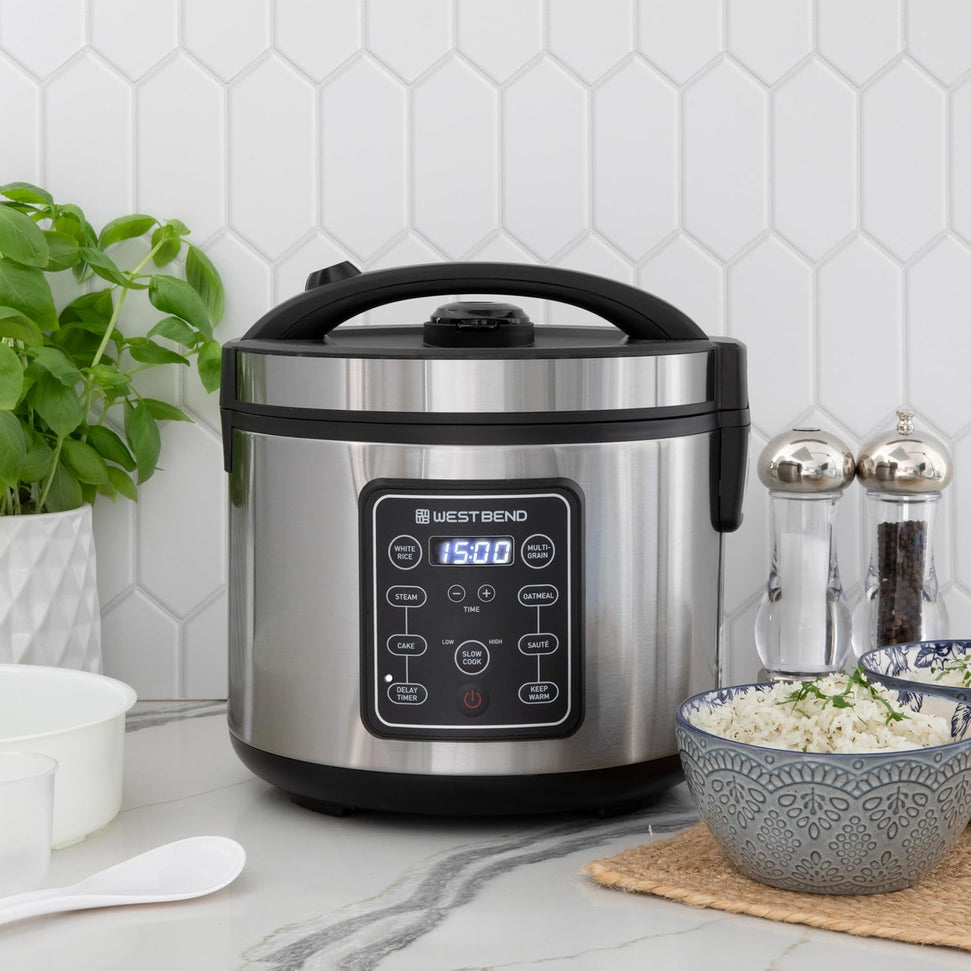 West Bend - 6 QT Metal Rice & Grain Multi Cooker - RCWB20CSS13