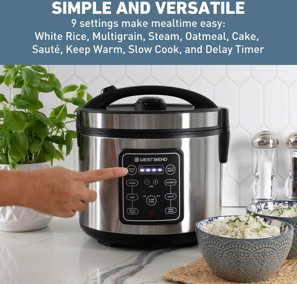 West Bend - 6 QT Metal Rice & Grain Multi Cooker - RCWB20CSS13