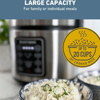 West Bend - 6 QT Metal Rice & Grain Multi Cooker - RCWB20CSS13