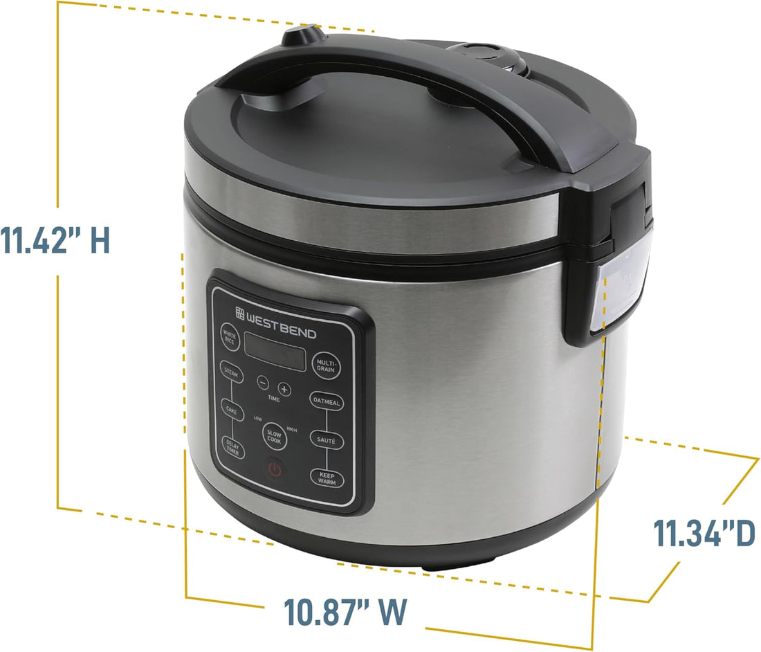 West Bend - 6 QT Metal Rice & Grain Multi Cooker - RCWB20CSS13