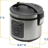 West Bend - 6 QT Metal Rice & Grain Multi Cooker - RCWB20CSS13