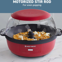 West Bend - 6 QT Red Stir-Crazy Oil Popcorn Popper Machine - PCWBSCRD13