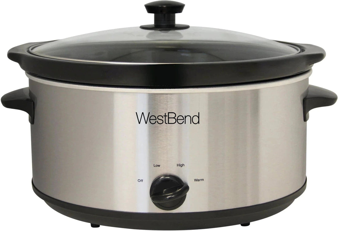 West Bend - 6 QT Stainless Steeel Large Manual Slow Cooker - 87156