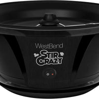 West Bend - 850W, 6 QT Black Stir Crazy Stirring Oil Popcorn Machine - 82707B