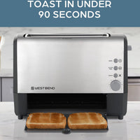 West Bend - Quik Serve 2-Slice Silver Toaster with Extra Wide Slots - 77222