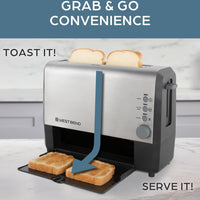 West Bend - Quik Serve 2-Slice Silver Toaster with Extra Wide Slots - 77222