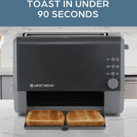 West Bend - QuikServe 2-Slice Black Toaster with Extra Wide Slots - 77224