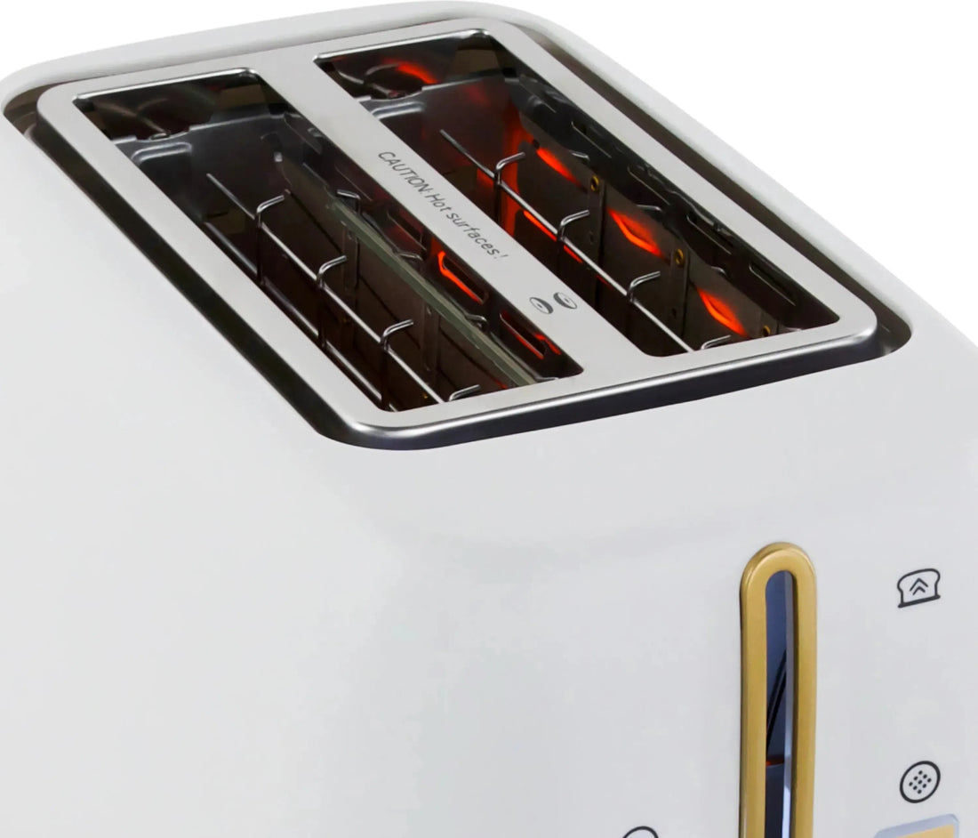 West Bend - Timeless 2-Slice White & Gold Toaster - TTWB2SWG13