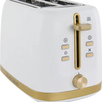 West Bend - Timeless 2-Slice White & Gold Toaster - TTWB2SWG13