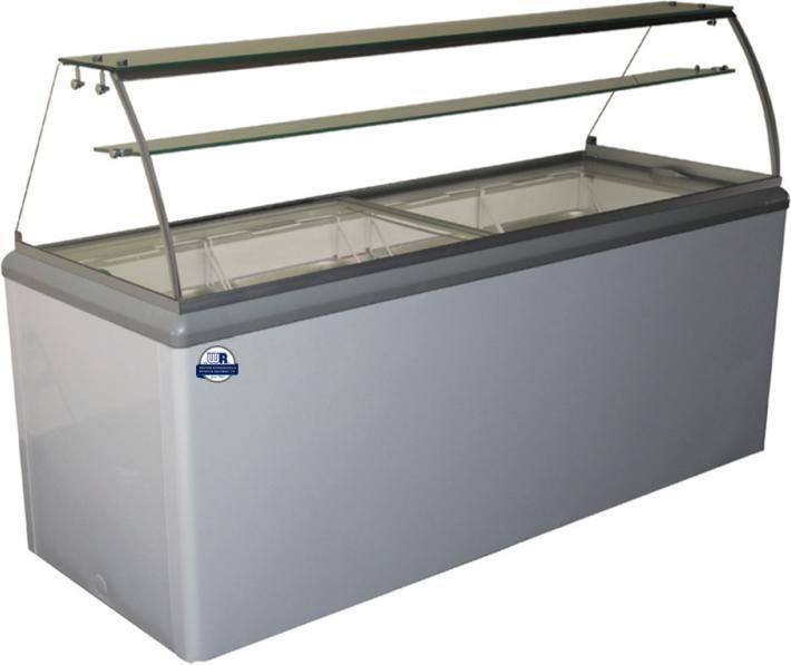 Western Refrigeration - 71" White Ice Cream Dipping Cabinet with Sneeze Guard - WR-12DIP