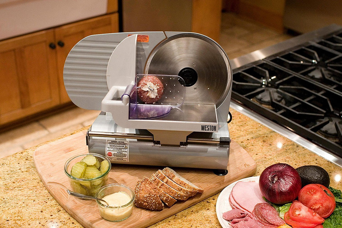 Weston - 200 W, 9" Stainless Steel Meat Slicer - 61-0901-W