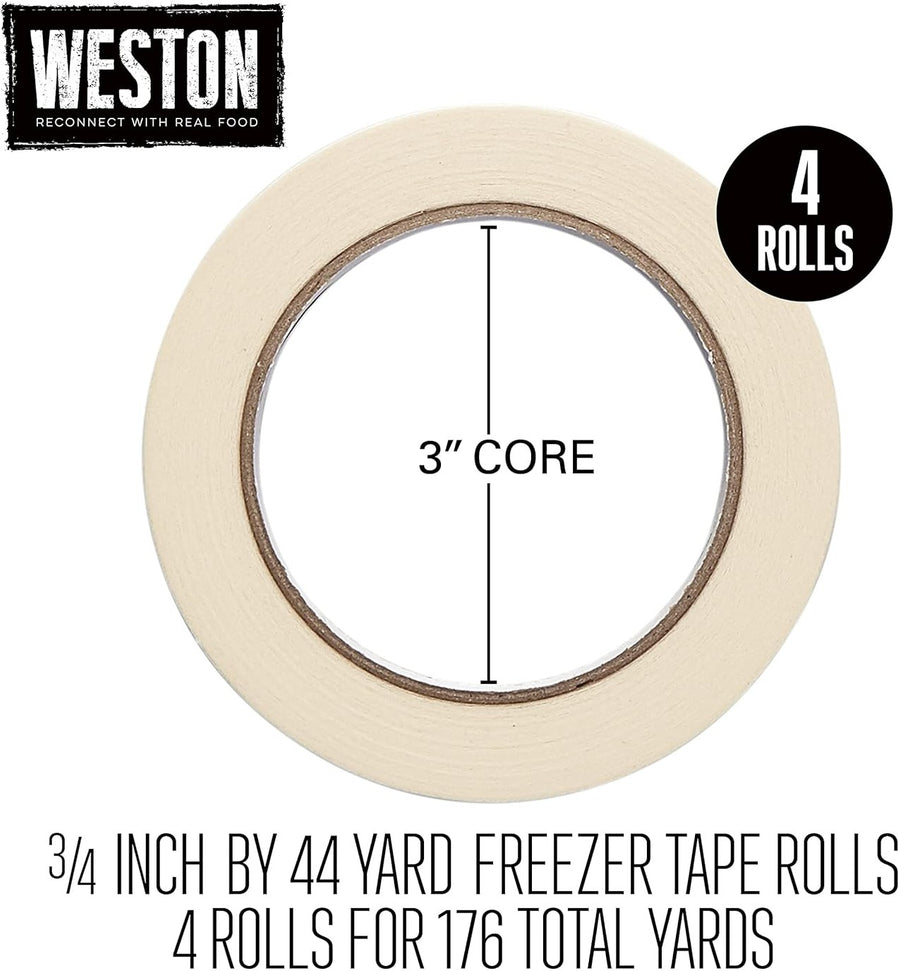 Weston - 3/4" x 44 Yards Freezer Tape, Pack of 4 - 11-0202