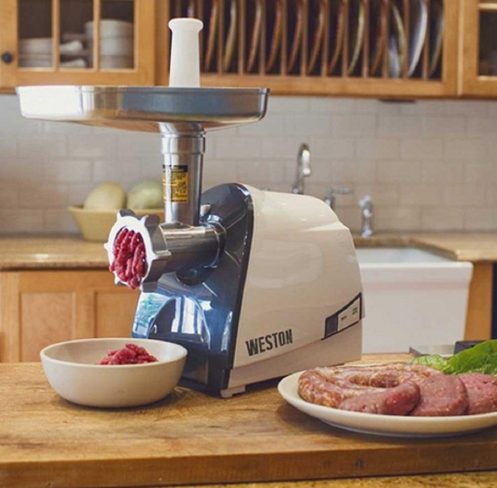 Weston - 575 W #8 Heavy Duty Electric Meat Grinder & Sausage Stuffer - 33-0201-W