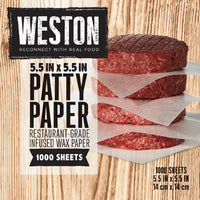 Weston - 5.5" Waxed Patty Paper Sheets, Pack of 1000 - 10-0102-W
