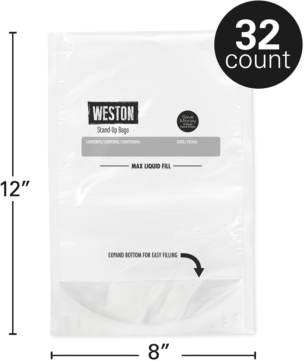 Weston - 8" x 12" Easy Fill QT Vacuum Sealer Bags - 30-1008-W