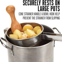 Weston - Stainless Steel Cone Strainer & Pestle Set - 83-3030-W