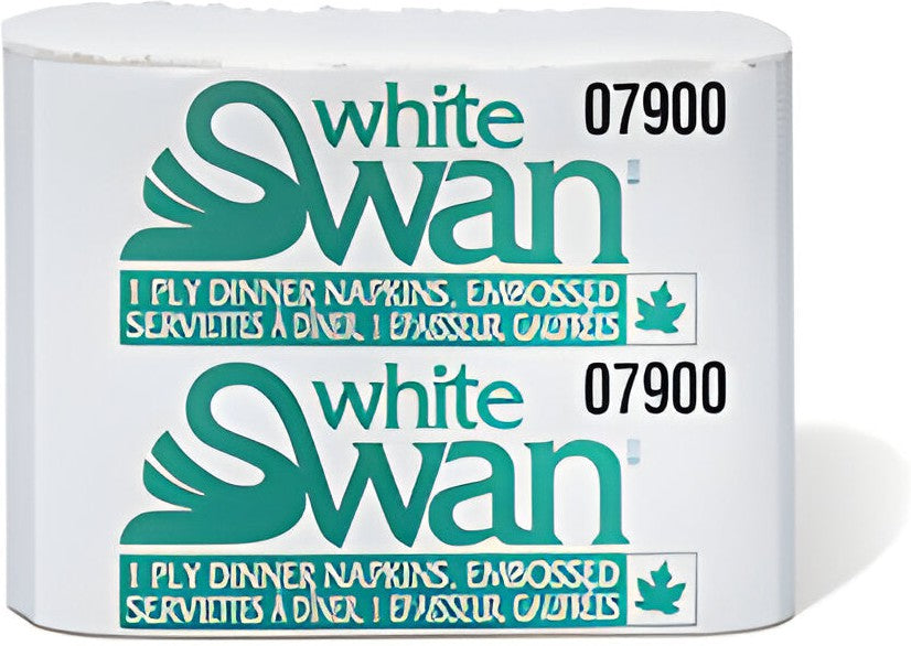 White Swan - 8 Fold White Dinner Napkins, 3000/Cs - 07900