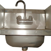 Winholt - 11" x 10" Stainless Steel Hand Sink with Knee Valve and Both Side Splashes - WHWS1110-KV-2SS (Non-Cancelable Item, ETA 2-4 Weeks, SPECIAL ORDER)