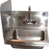 Winholt - 11" x 10" Stainless Steel Hand Sink with Knee Valve and Right Side Splashes - WHWS1110-KV-RS (Non-Cancelable Item, ETA 2-4 Weeks, SPECIAL ORDER)