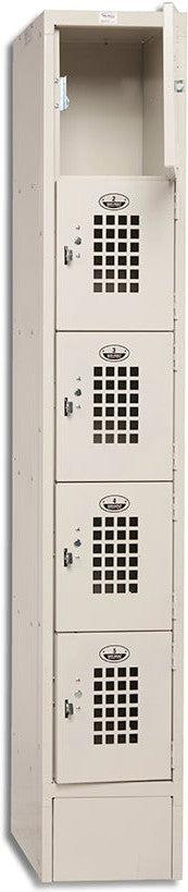 Winholt - 12" x 12" Single Column Five Door Locker with Perforated Door - WL-55 (Non-Cancelable Item, ETA 2-4 Weeks, SPECIAL ORDER)