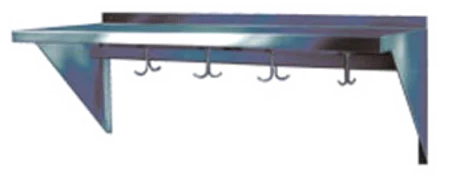 Winholt - 12" x 84" Stainless Steel Wall-Mounte Overshelf with Pot Hook - SSWMSH127 (Non-Cancelable Item, ETA 2-4 Weeks, SPECIAL ORDER)